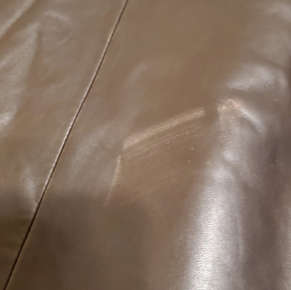 Coach dark chocolate brown leather coat. - Picture 5 of 11